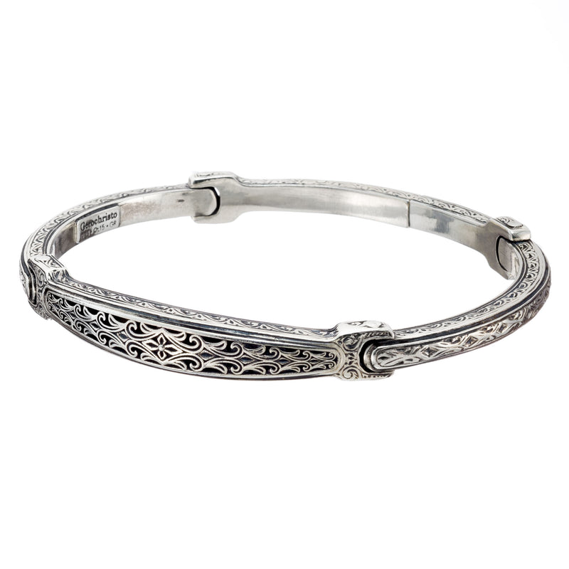 Garden Shadows Bracelets - Sterling Silver - Flex Bangle Bracelet