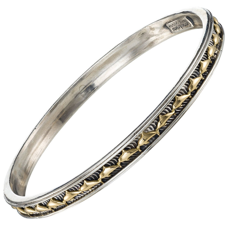 Thalassa Dolphin Bracelet - 18k Gold and Sterling Silver - Solid Bangle Bracelet