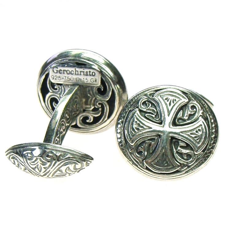 Round Maltese Sterling Silver Cufflinks