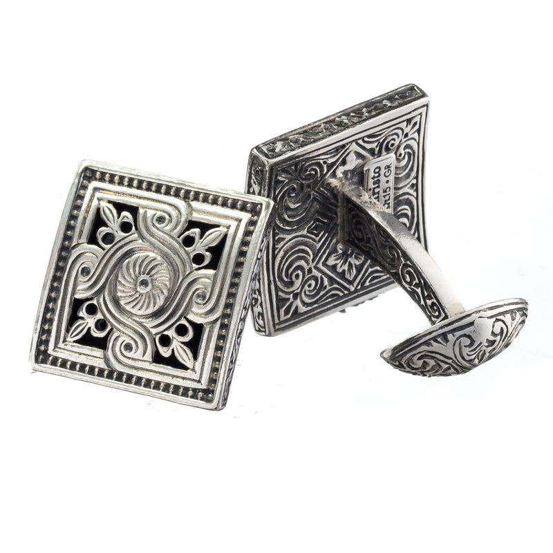 Monastiraki Church Sun Swirl Silver Cufflinks