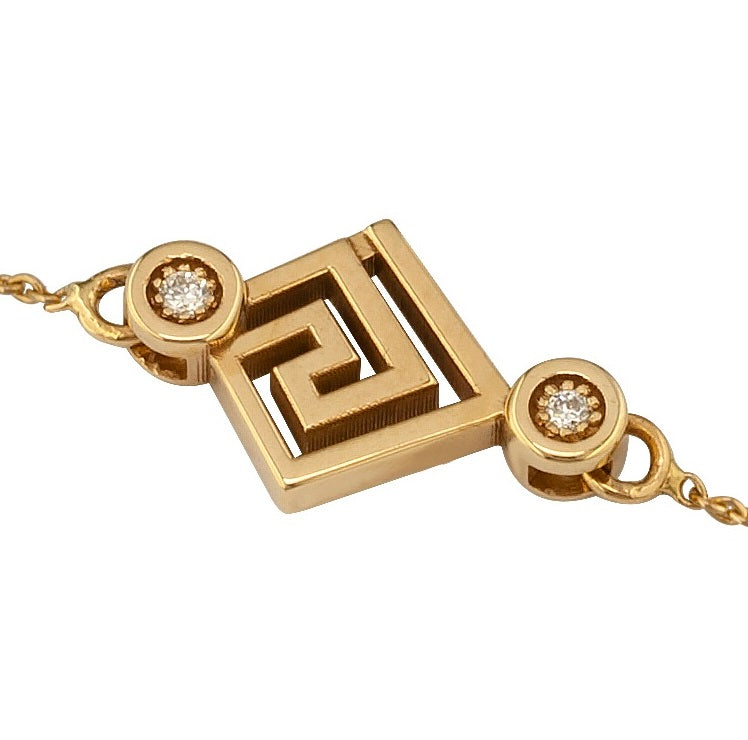 Mythical Labyrinth Greek Key Diamond & 18k Gold Bracelet
