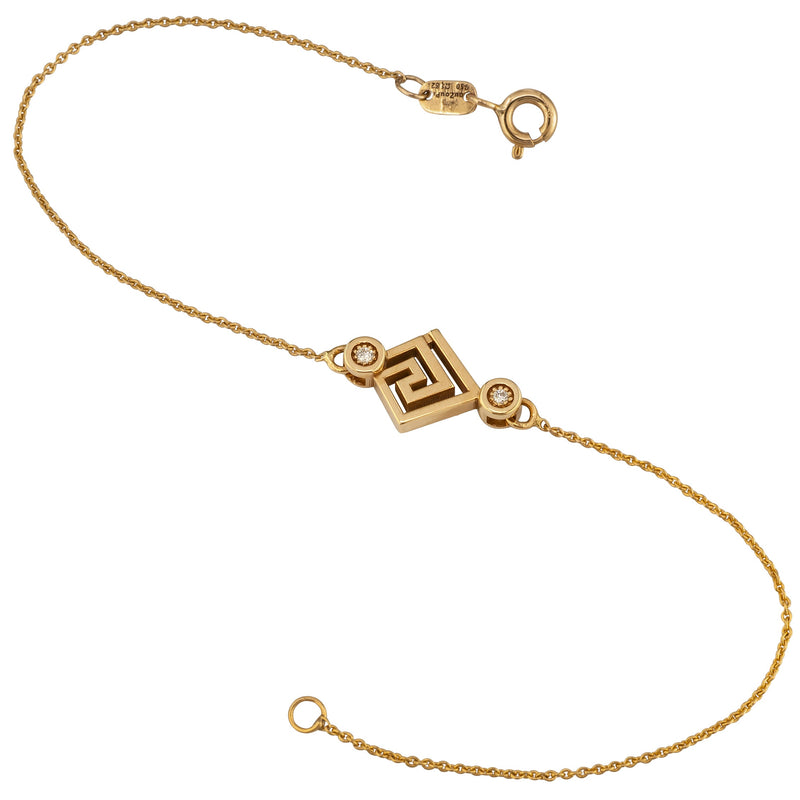 Mythical Labyrinth Greek Key Diamond & 18k Gold Bracelet