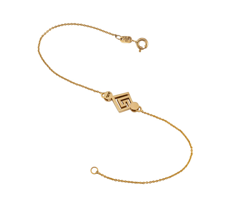 Mythical Labyrinth Greek Key Diamond & 18k Gold Bracelet