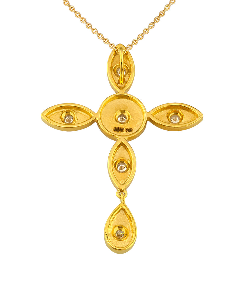 Long Latin Cross - 18k Gold - Geometric Cross