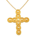 Geometric Western Layered Drops Small Burst Cross with Necklace