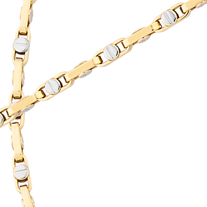 Al'Oro Two-Toned Rivet Industrial Chain Necklace