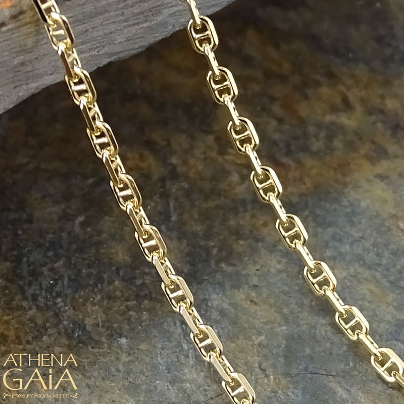Theta Forzatina (Anchor) 14k Gold Chain