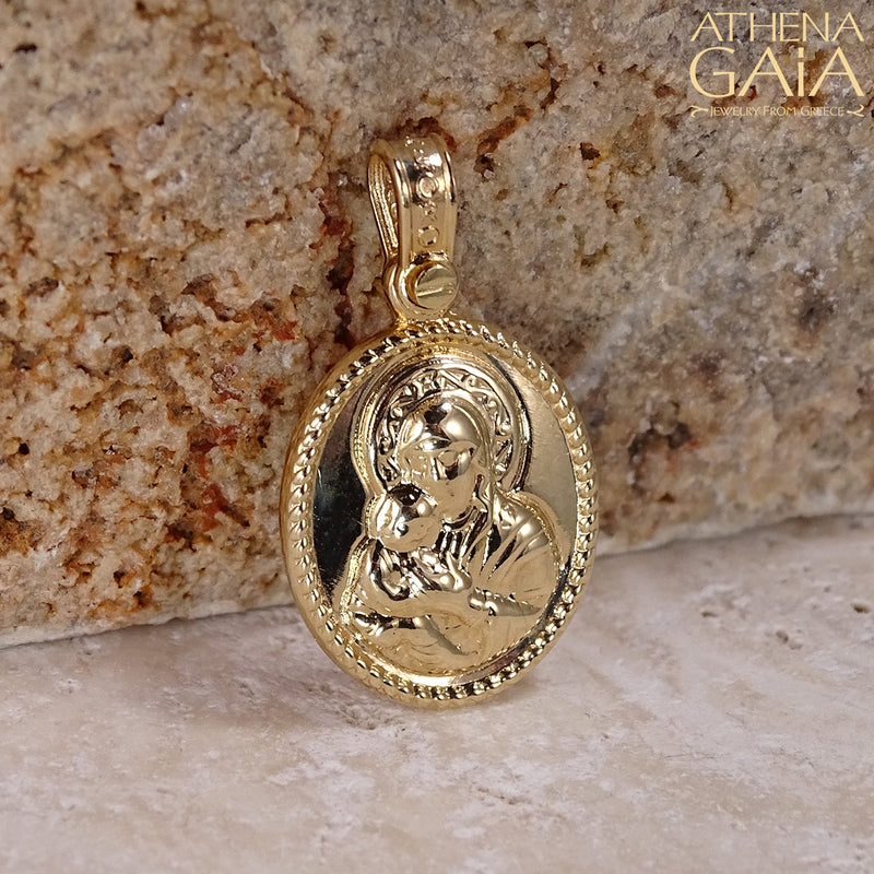 ICXC NIKA Mother and Child Konstantinata Cross - 14k Gold