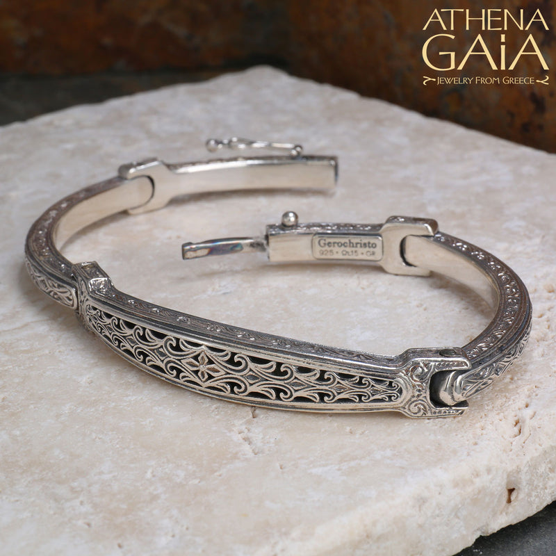 Garden Shadows Bracelets - Sterling Silver - Flex Bangle Bracelet