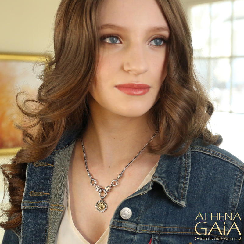 Imperial Byzantine Pendant - 18k Gold & Sterling Silver Pendant