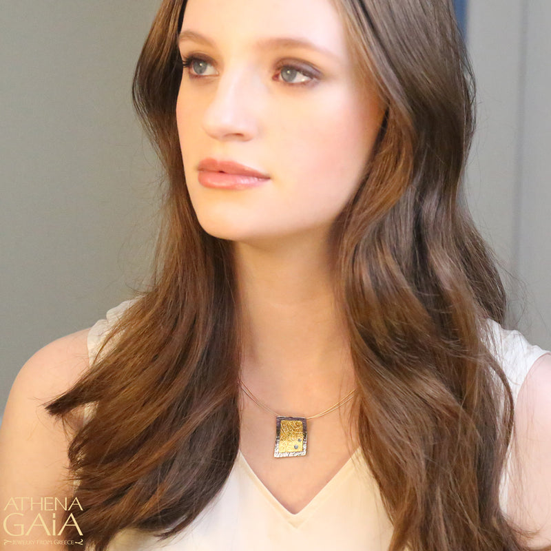 Empathic Dew Drop Necklace - Gold Plated Sterling Silver Necklace