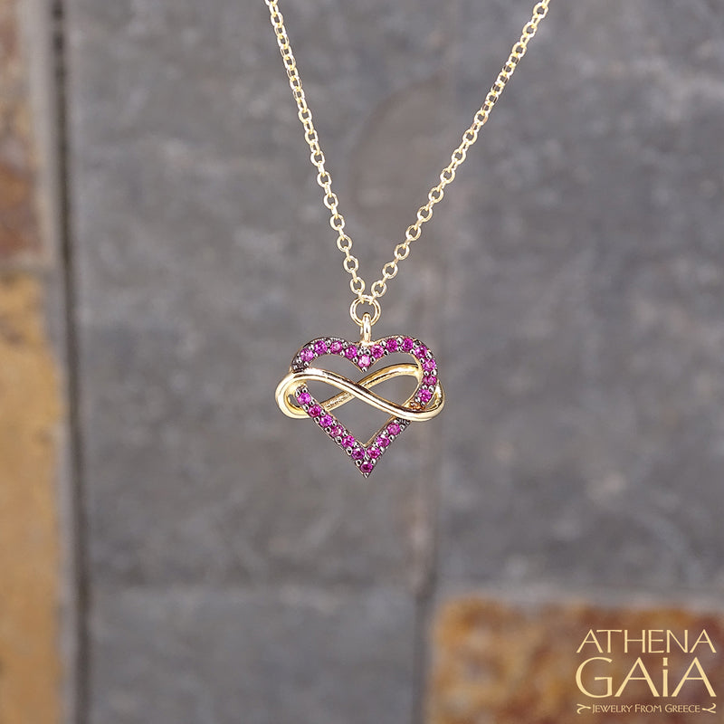 Infinite Love Necklace - 14k Gold Necklace - Gold Heart Necklace