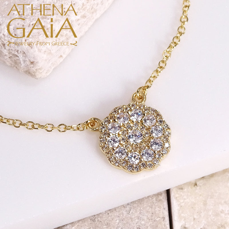 50 Stone Rose Necklace - 14k Gold Necklace