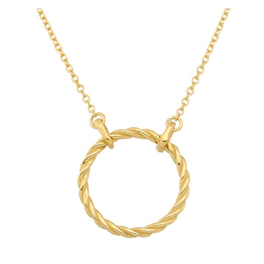 Rope Circle 14k Gold Necklace