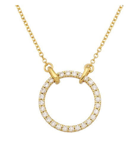 Stone Circle Necklace - 14k Gold Necklace