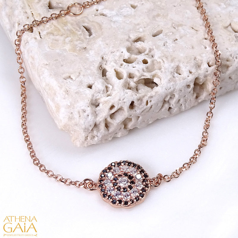 Double Circle Bracelet - 14k Gold - Evil Eye Bracelet