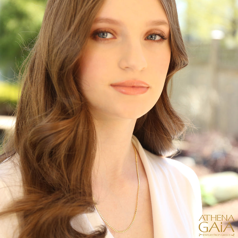 14k Gold Theta Flat Curb Chain