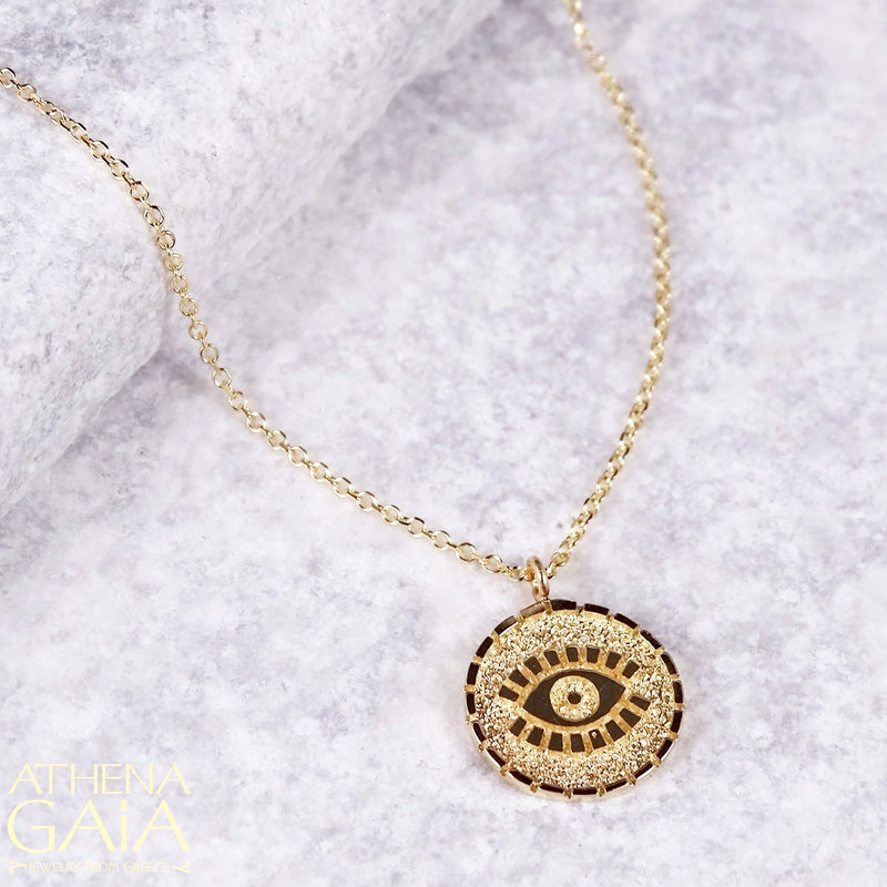 Martile Mati Necklace - 14k Gold Necklace - Evil Eye Necklace