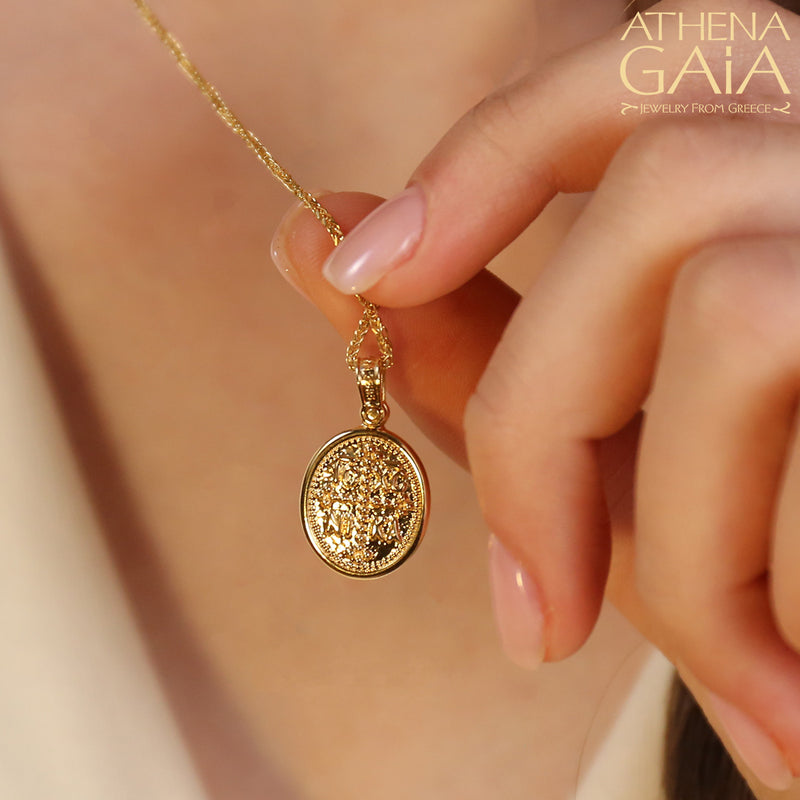 ICXC NIKA Mother and Child Konstantinata Cross - 14k Gold