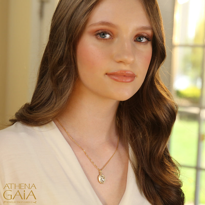 ICXC NIKA Mother and Child Konstantinata Cross - 14k Gold