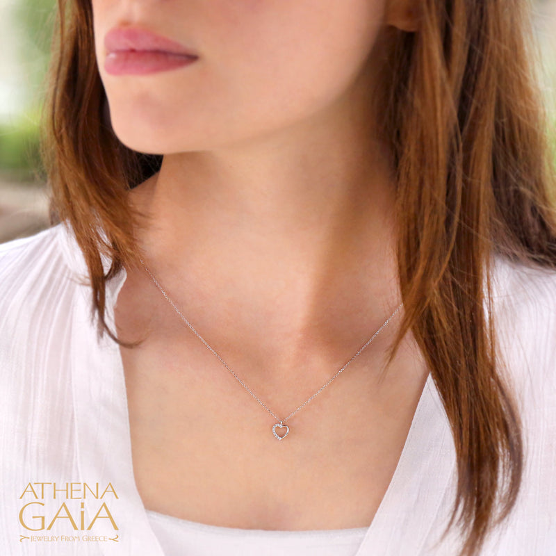 Open Heart Necklace - 14k Gold Necklace