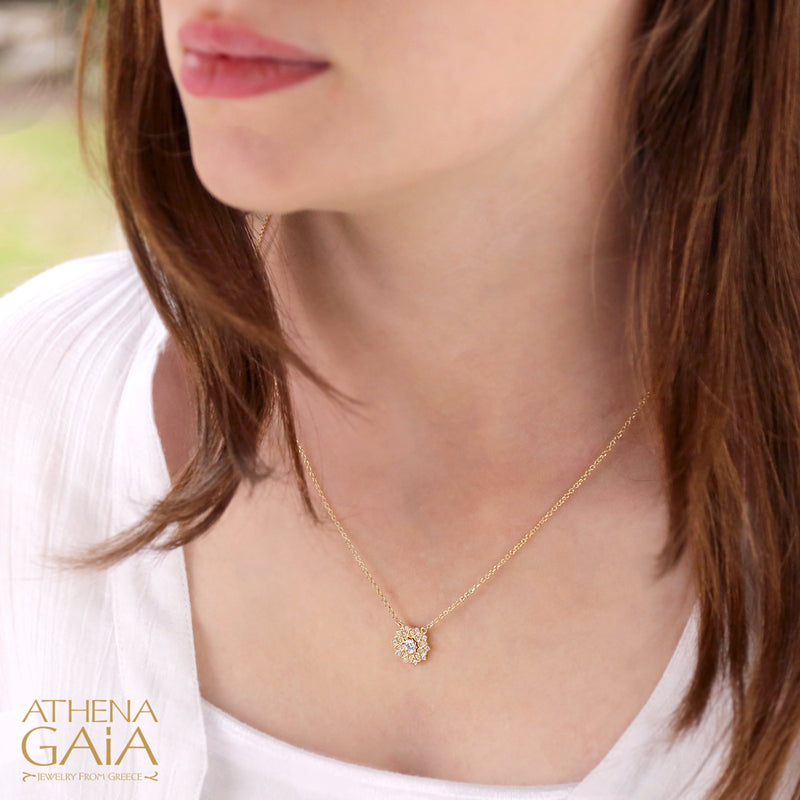 Starburst Necklace - 14k Gold Necklace