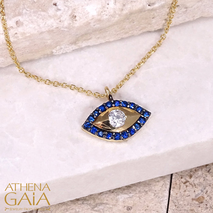Mati Solid Evil Eye Pendant Necklace