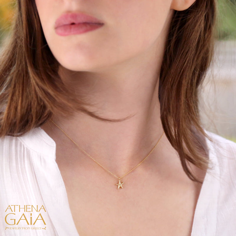 Starfish Boardwalk Necklace - 14k Gold Necklace
