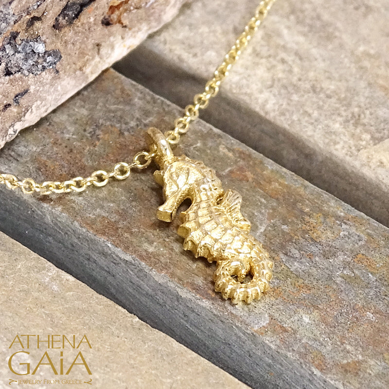 Seahorse Boardwalk Necklace - 14k Gold Necklace