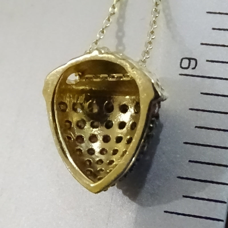 Pave Stoned Acorn Necklace - 14k Gold Necklace