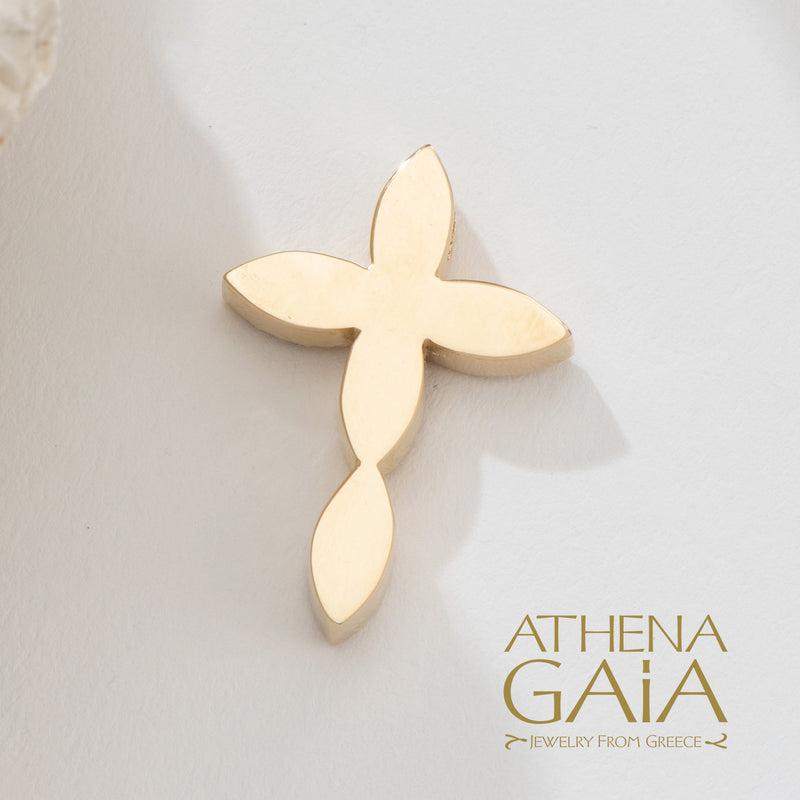 River Bow Cross - 14k Gold - Orthodox Cross