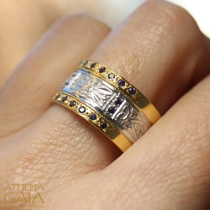Anthemion Double Row Band Ring