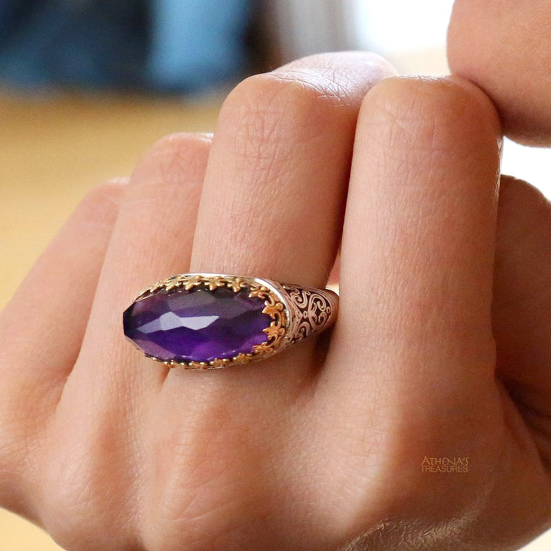 Katheto Ring - 18k Gold & Sterling Silver Ring - Cocktail Ring