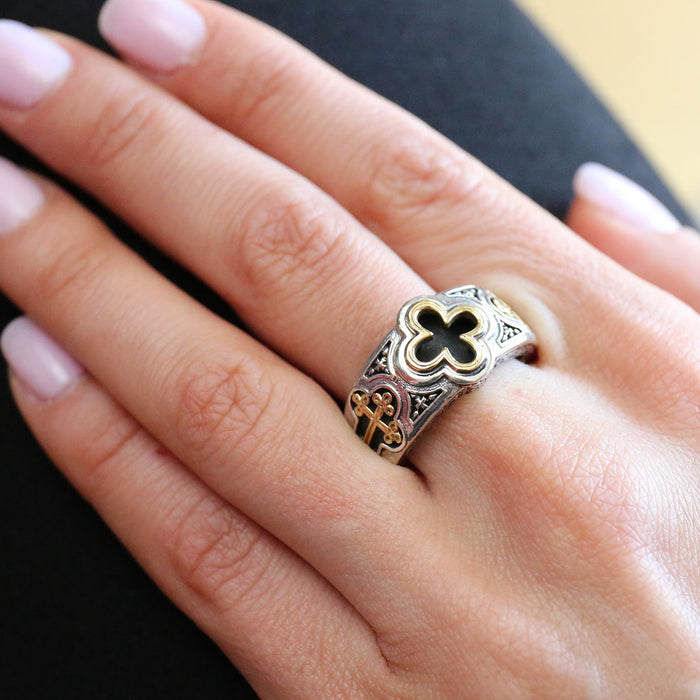 Open Crosses Band Ring