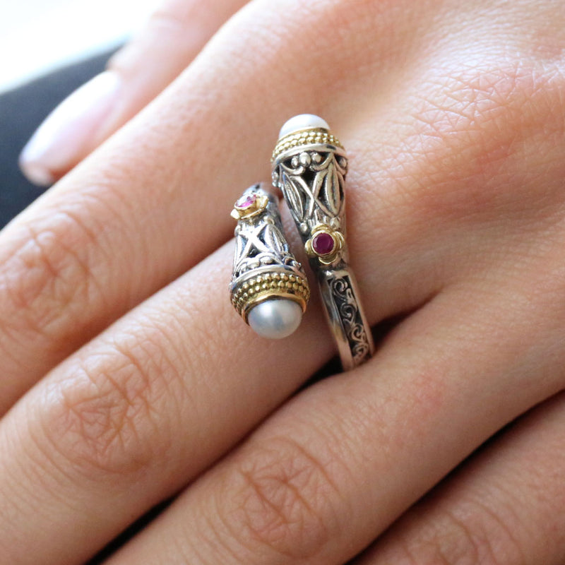 Santorini Ring (Small) - 18k Gold & Sterling Silver Ring - Cocktail Ring