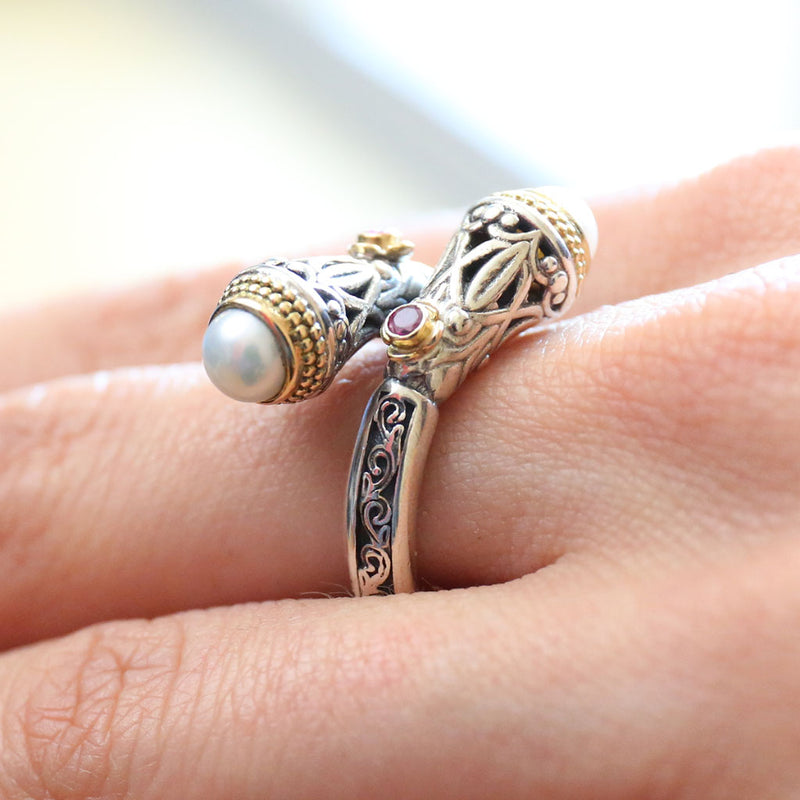 Santorini Ring (Small) - 18k Gold & Sterling Silver Ring - Cocktail Ring