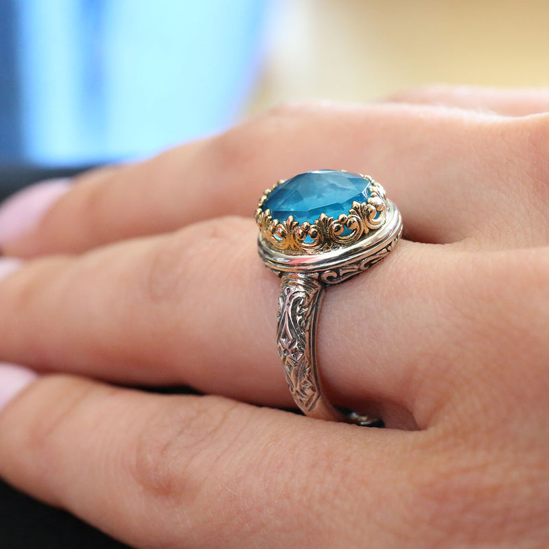 Pop Rocks Kathimarina Ring (Large) - 18k Gold & Sterling Silver Ring - Cocktail Ring