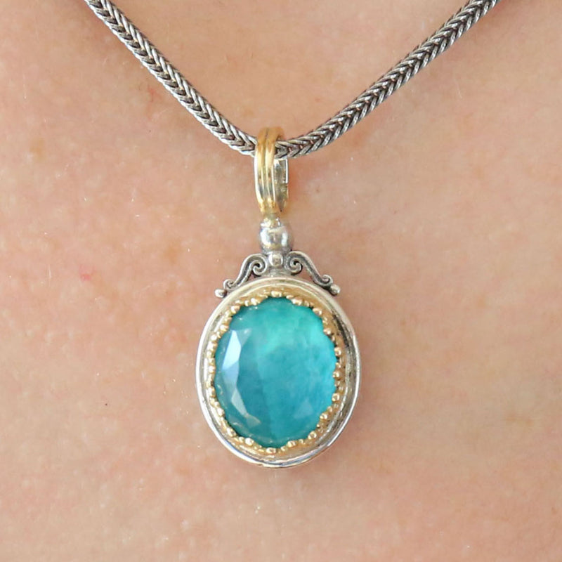 Pop Rocks Oval Pendant - 18k Gold & Sterling Silver Pendant