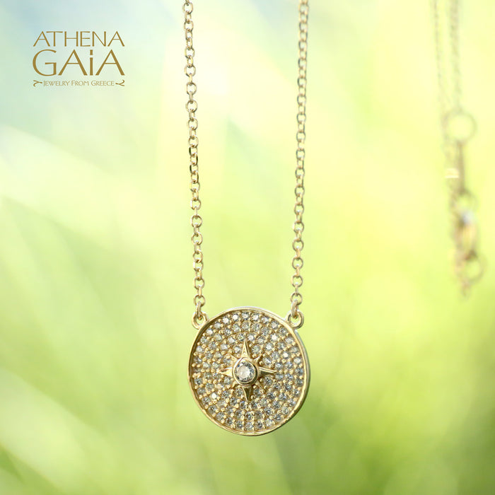 Al'Oro Stone Disc Necklace