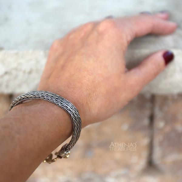 Gold S Clasp Strap Bracelet - 18k Gold & Sterling Silver Bracelet