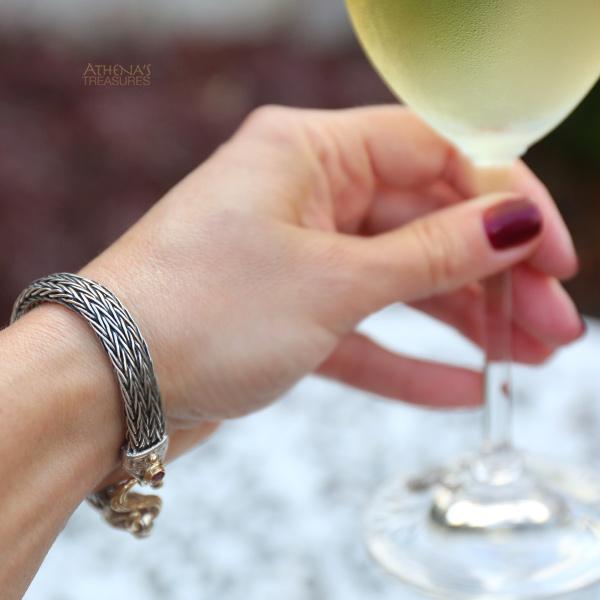 Gold S Clasp Strap Bracelet - 18k Gold & Sterling Silver Bracelet