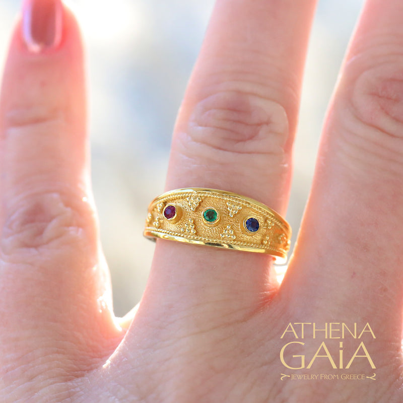 Graduated Band Ring - 18k Gold Ring - Stackable Ring