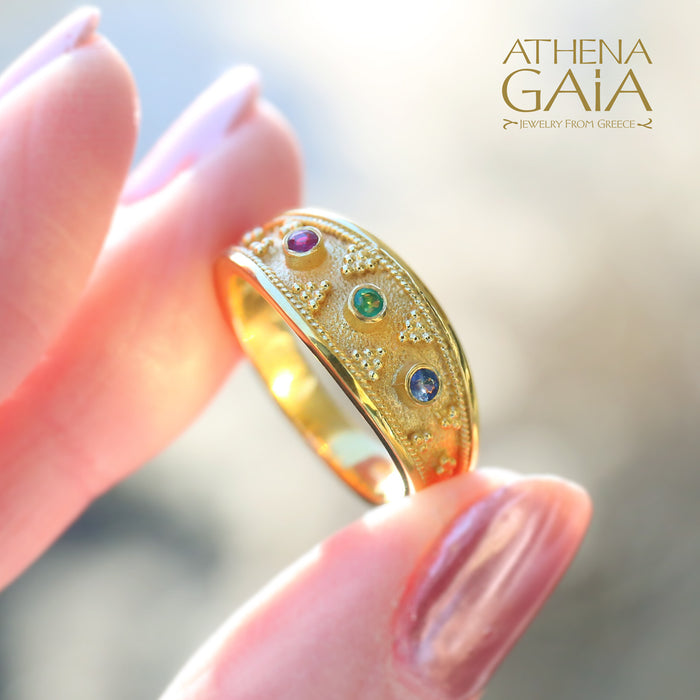 Graduated Band Ring 18k Gold Ring Stackable Ring — Athena Gaia