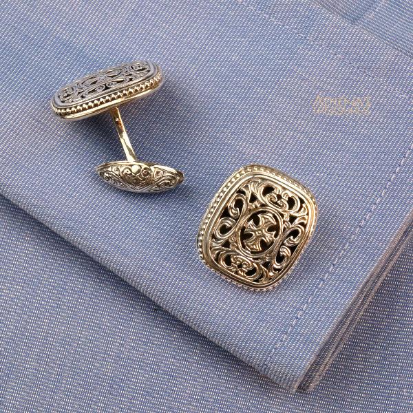 Garden Shadows Maltese Sterling Silver Cross Cufflinks