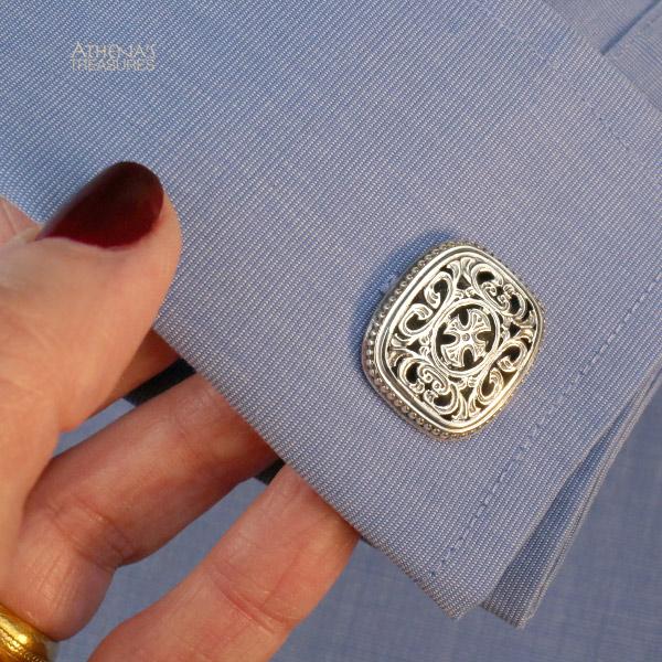 Garden Shadows Maltese Sterling Silver Cross Cufflinks