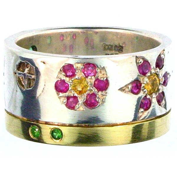Cosmic Flowers Band Ring