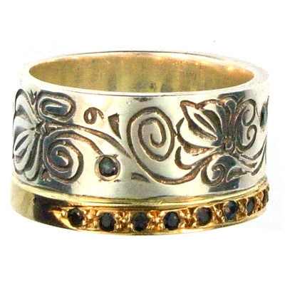 Evangelatos Flower Vine Band Ring