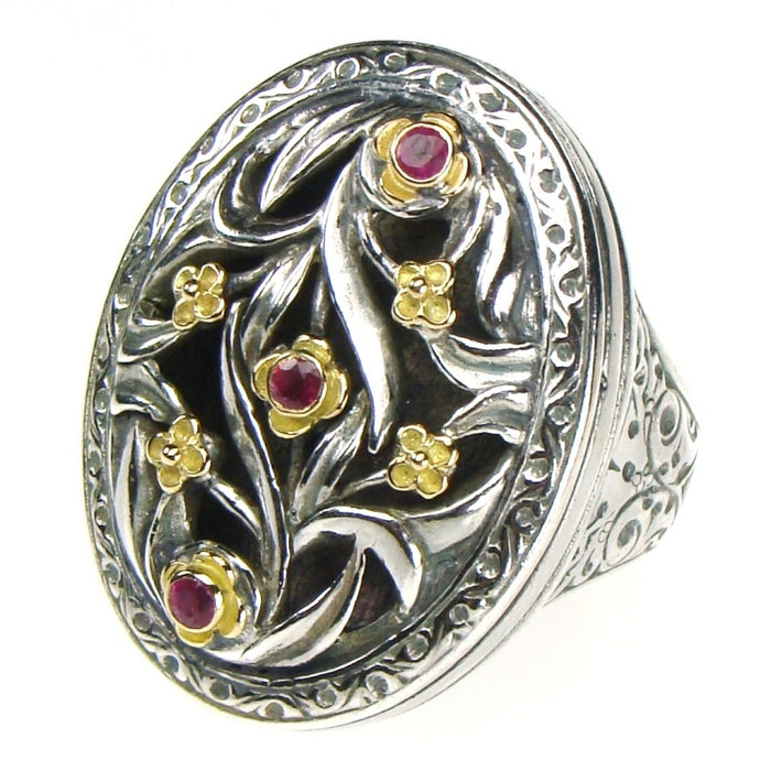 Vines and Flowers Oval Ring