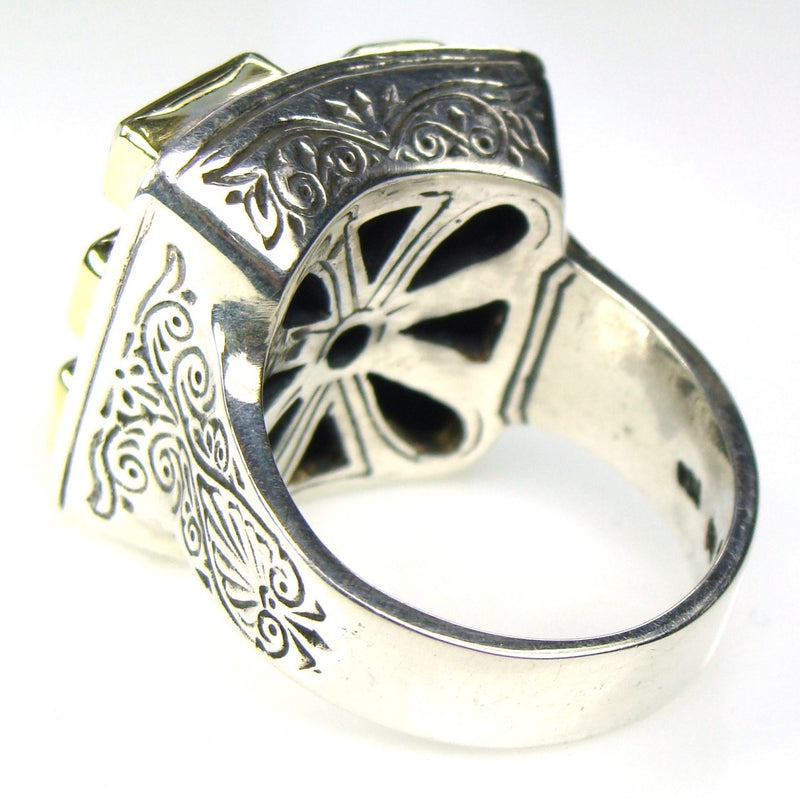Evangelatos Small Stone Face Ring Back View