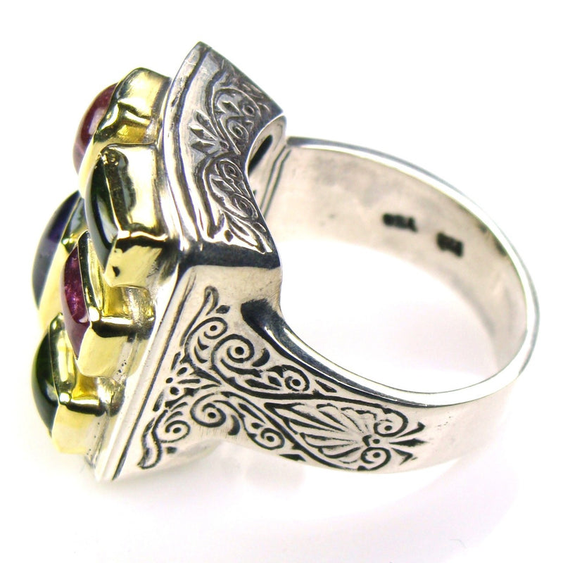 Evangelatos Small Stone Face Ring Side View